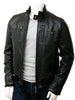 Men's Leather Bomber Jacket in Black: Bristol